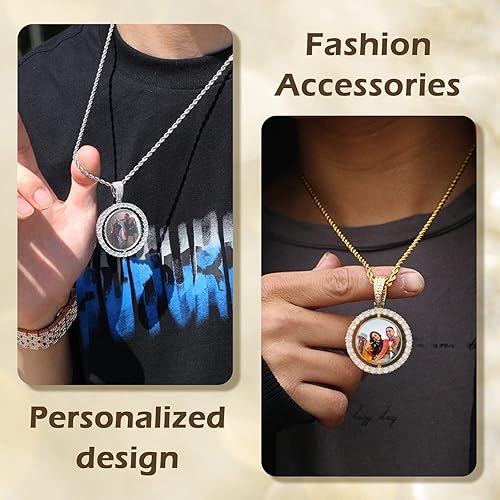 Custom Photo Necklace Rotating Double-Sided